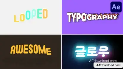 Colorful Looped Typography for After Effects Titles template preview