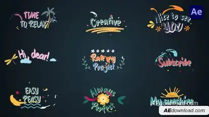 Colorful Lyric titles #2 [After Effects] Titles template preview