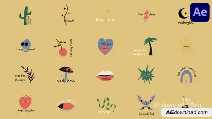 Colorful Lyric titles [After Effects] Titles template preview