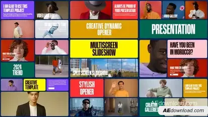 Colorful Multiscreen Slideshow | Beautiful Opener Video Displays template preview