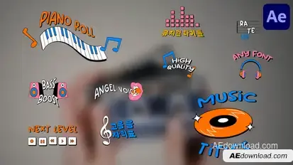 Colorful Music Titles for After Effects Titles template preview