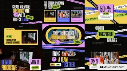 Colorful Online Course Stories Pack Openers template preview