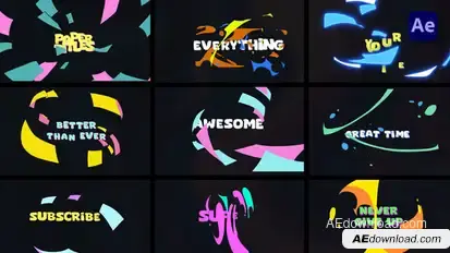 Colorful Paper Sheets Titles [After Effects] Titles template preview