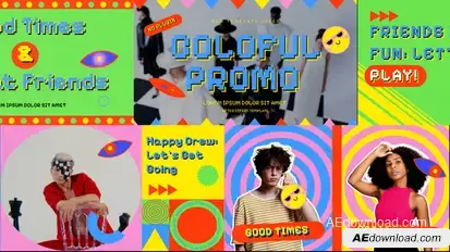 Colorful Promo template Video Displays template preview