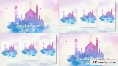 Colorful Ramadan Intro 4 in 1 Openers template preview