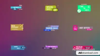 Colorful Sale Titles | AE Titles template preview