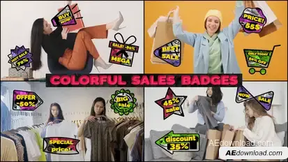 Colorful Sales Badges Titles template preview