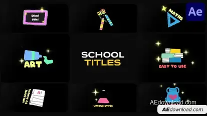 Colorful School Titles for After Effects Titles template preview