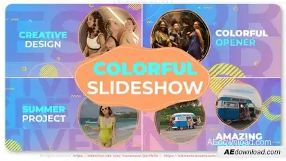 Colorful Slides Video Displays template preview
