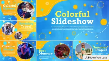 Colorful Slideshow Video Displays template preview