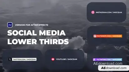 Colorful Social Media Lower Thirds Elements template preview