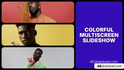 Colorful Split Screen Slideshow broadcast-packages template preview
