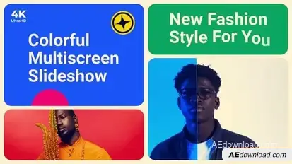 Colorful Split Screen Slideshow | Multiscreen Opener Openers template preview