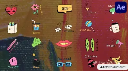 Colorful Sticker Titles | After Effects Titles template preview