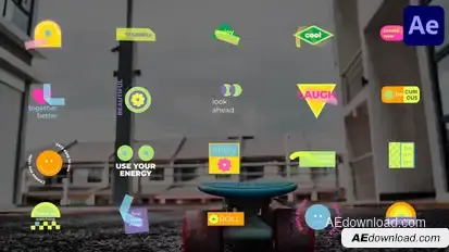Colorful Sticker Titles for After Effects Titles template preview