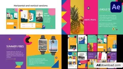 Colorful Summer Slideshow for After Effects Openers template preview