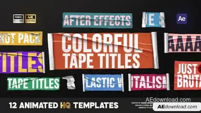 Colorful Tape Titles Titles template preview