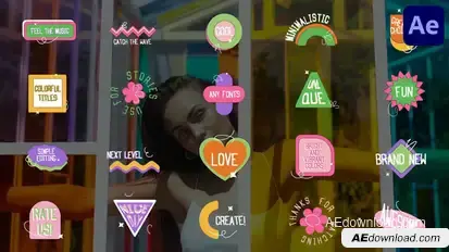 Colorful Titles for After Effects Titles template preview