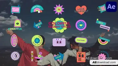 Colorful Trendy Titles for After Effects Titles template preview