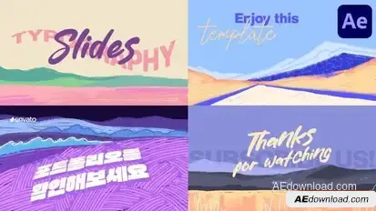 Colorful Typography Slides | After Effects Openers template preview