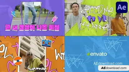 Colorful Urban Slides for After Effects Openers template preview
