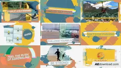 Colorful Urban Sport Intro Video Displays template preview