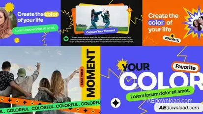 Colorfull Event After Effects Video Displays template preview