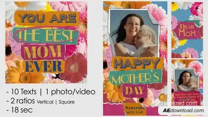 Colourful Mother Day Video Displays template preview