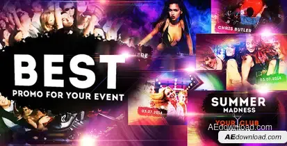 Colourful Party/Event - Disco Night Club Promo Video Displays template preview
