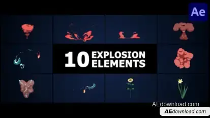 Combined Explosion Elements | After Effects Elements template preview