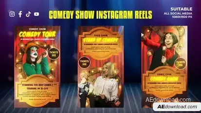 Videohive Comedy Show Instagram Reels Stories Openers template preview