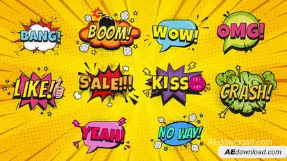Comic Bubbles | Editable Cartoon Titles Titles template preview