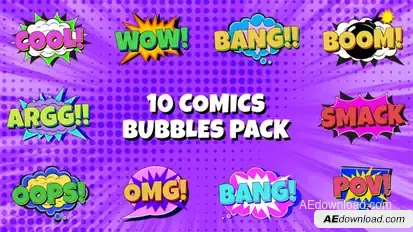 Comic Bubbles Pack Openers template preview