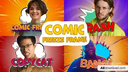 Comic Freeze Frame Elements template preview