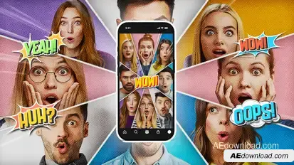 Comic Multi Split Screen Reactions Openers template preview