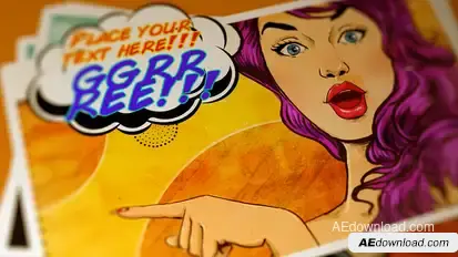 Comic Slide Video Displays template preview