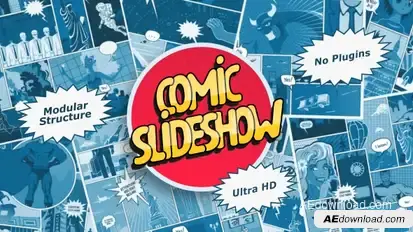 Comic Slideshow Video Displays template preview