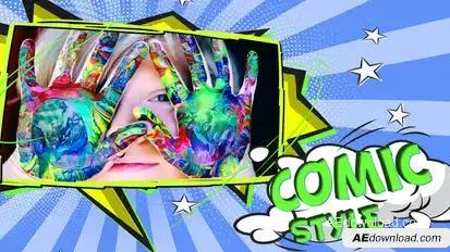 Comic Style Slideshow Video Displays template preview