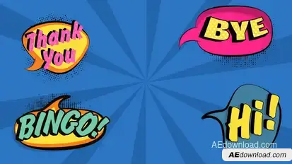Comic Style Text Bubbles. Elements template preview