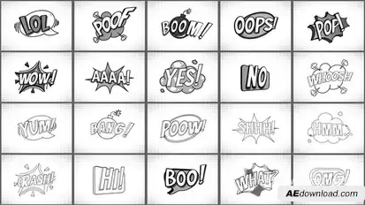 Comic Titles Black And White || After Effects Titles template preview