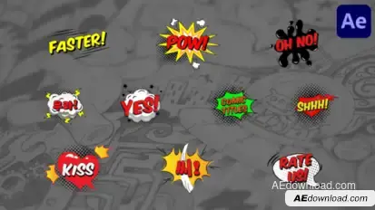 Comic Titles for After Effects Titles template preview