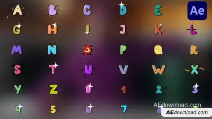 Comics Animated Alphabet Typeface for After Effects Elements template preview