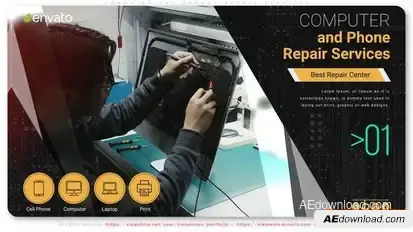 Computer and Phones Repair Services Openers template preview
