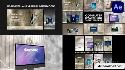 Computer Smartphone Tablet Mockup for After Effects Openers template preview