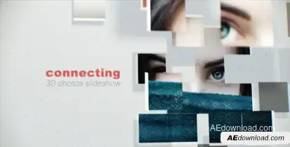 Connecting 3D Photos Slideshow Video Displays template preview