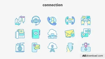 Connection- Filled Outline Animated Icons Titles template preview