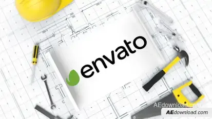 Construction Blueprint Logo Logo Stings template preview