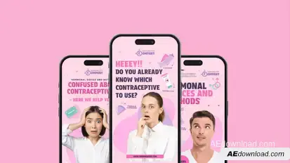 Contraceptive methods Vertical Promo Video Displays template preview