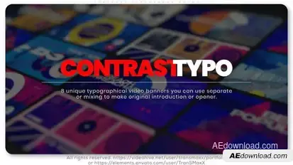 Contrast Typography Promo Openers template preview