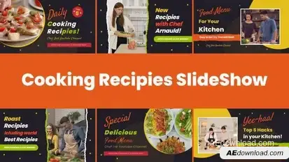 Videohive Cooking Recipes Food Slideshow After Effects Template Video Displays template preview